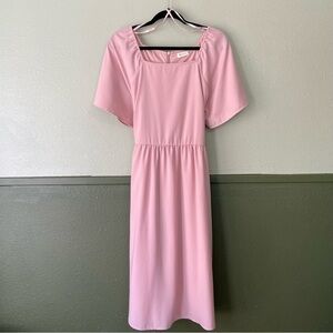Roolee Pink Midi Flutter Sleeve Dress Size XL